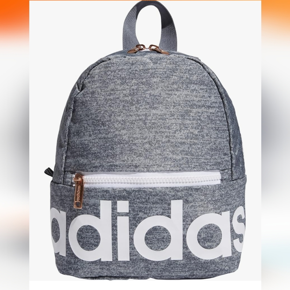 Adidas Heather Jersey Onix Gray Mini Backpack Rose Gold NWT